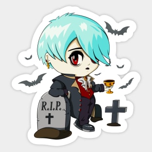 Gothic Vampire Emo Goth Chibi Anime Sticker